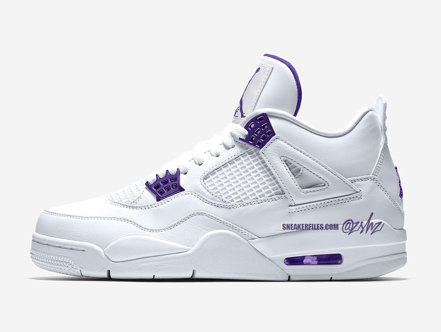 AIR JORDAN 4 / white-purple