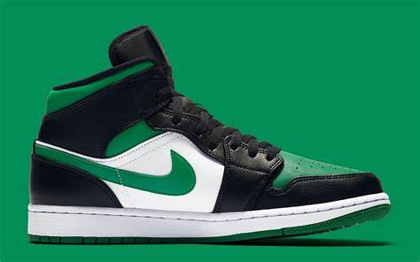 the AIR JORDAN 1 MID BLACK-GREEN